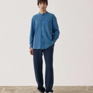 Pantalon Homme en Lin Bleu Marine Joggy