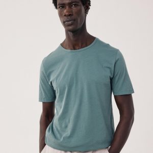 T-shirt Homme en Jersey de Coton Léger Vert Cactus Light Crew