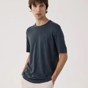 T-shirt Homme en Lin Carbone Crew