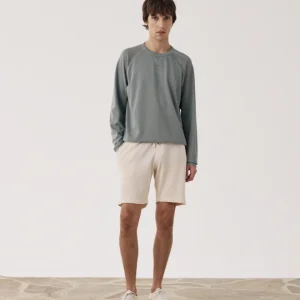 Bermuda Homme en jersey de coton gaufré vanille