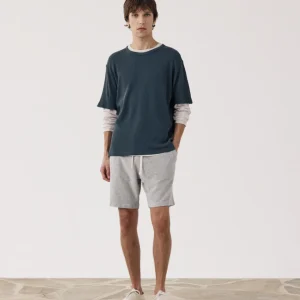 Short Homme en Eponge Gris Chiné Bouclette