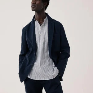 Veste Homme en Seersucker Bleu Marine Julian