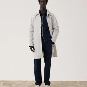 Manteau Homme en Gabardine de Coton Beige Cooler
