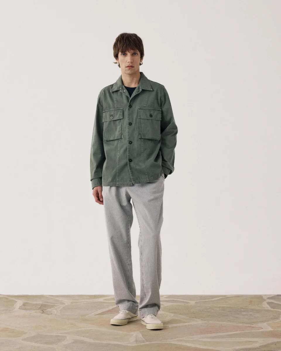 Veste Homme en Coton à Chevrons Vert Militaire Dar – Image 3