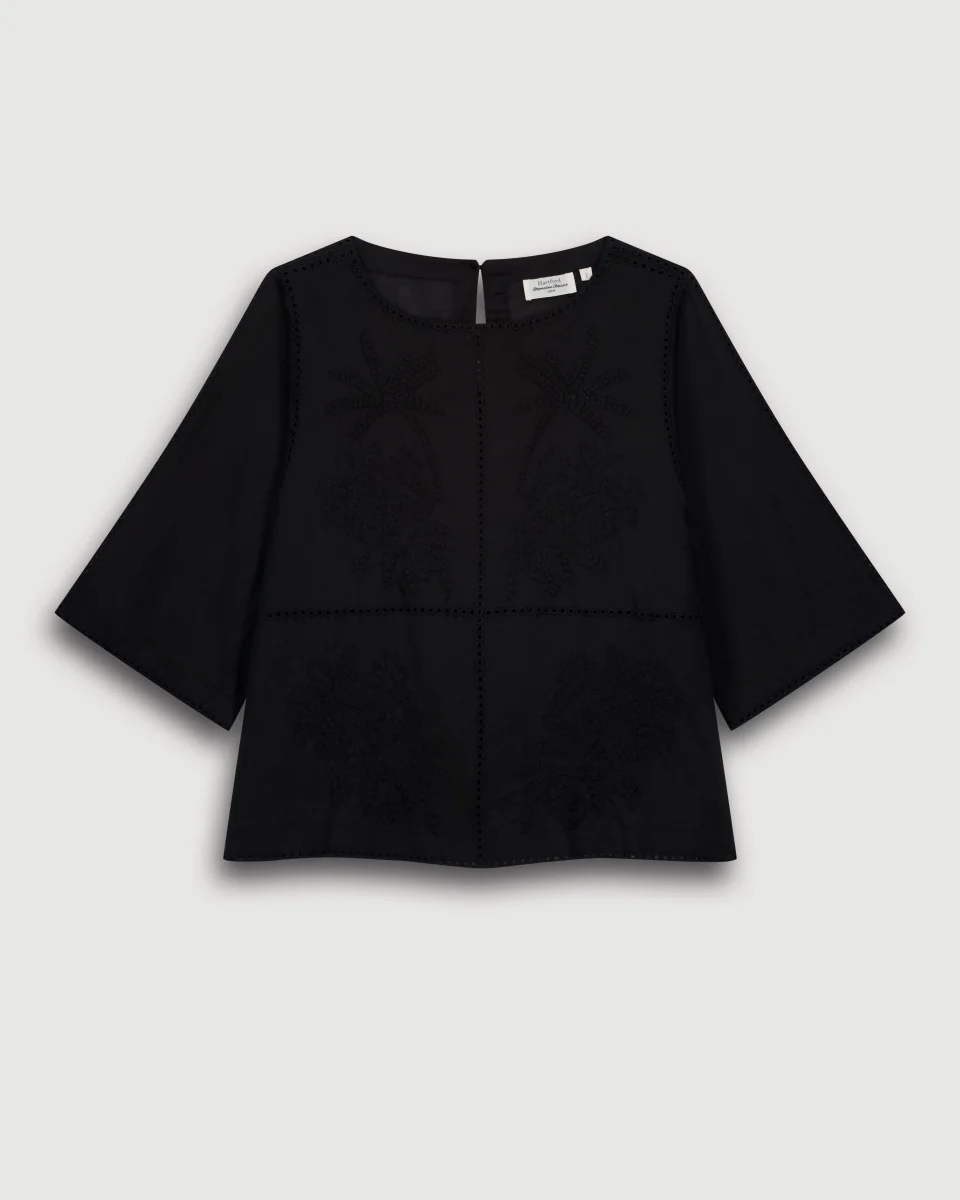 Top Femme en Voile De Coton Noir Helmer – Image 4