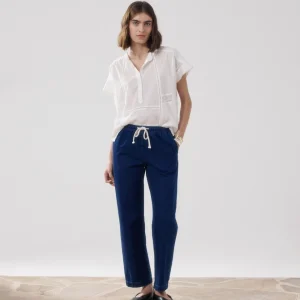Pantalon Femme en Coton Bleu Peyo