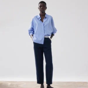 Pantalon Femme en Lin Bleu Nuit Pirol