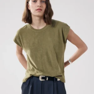 T-Shirt Femme en Eponge Vert Tebrody