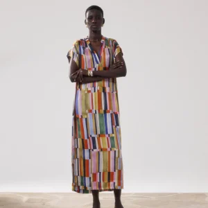 Robe Femme en Viscose Imprimé Multicouleur Riyu