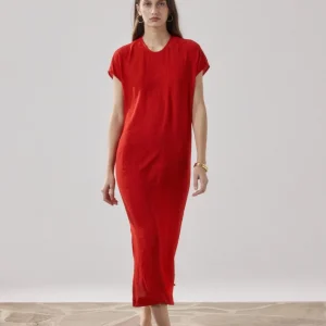 Robe Femme en Coton Rouge Ronda