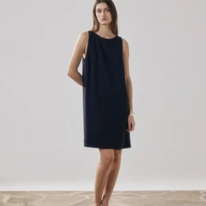 Robe Femme en Crepe Bleu Nuit Ruelle