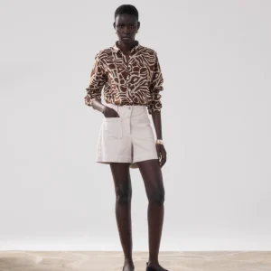 Short Femme en Lyocell & Coton Beige Solene