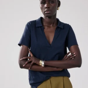 T-Shirt Femme en Coton Slub Bleu Nuit Tunage