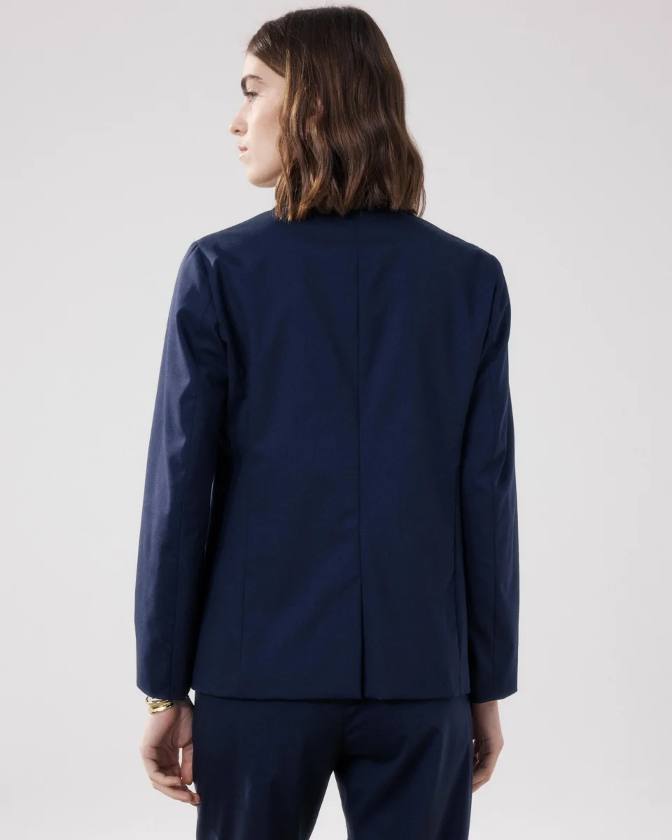 Veste Femme en Laine Bleu Marine Virna – Image 6