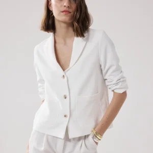 Veste Femme en Crepe Blanc Vizir