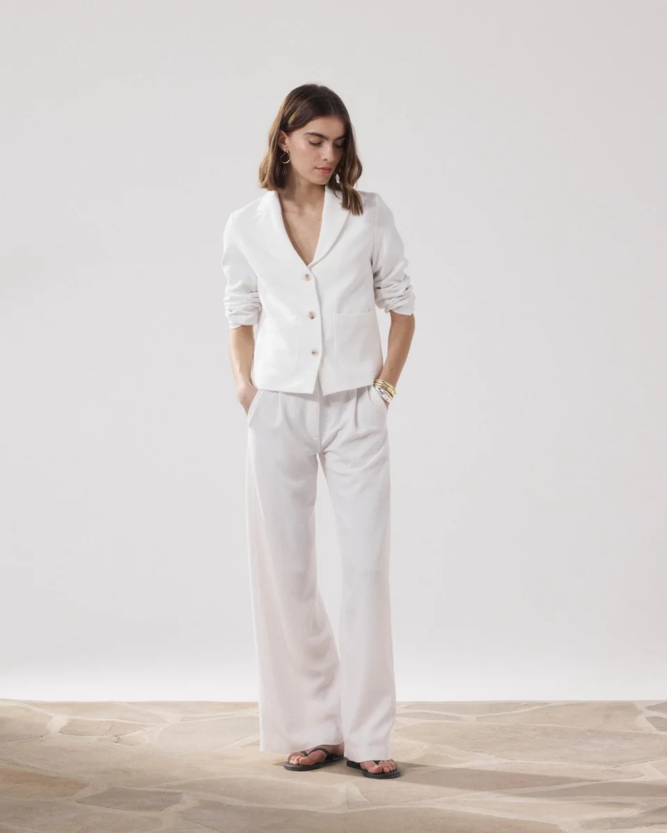 Veste Femme en Crepe Blanc Vizir – Image 3