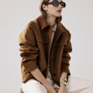 Veste Femme en Laine Double Face Bronze Vanice