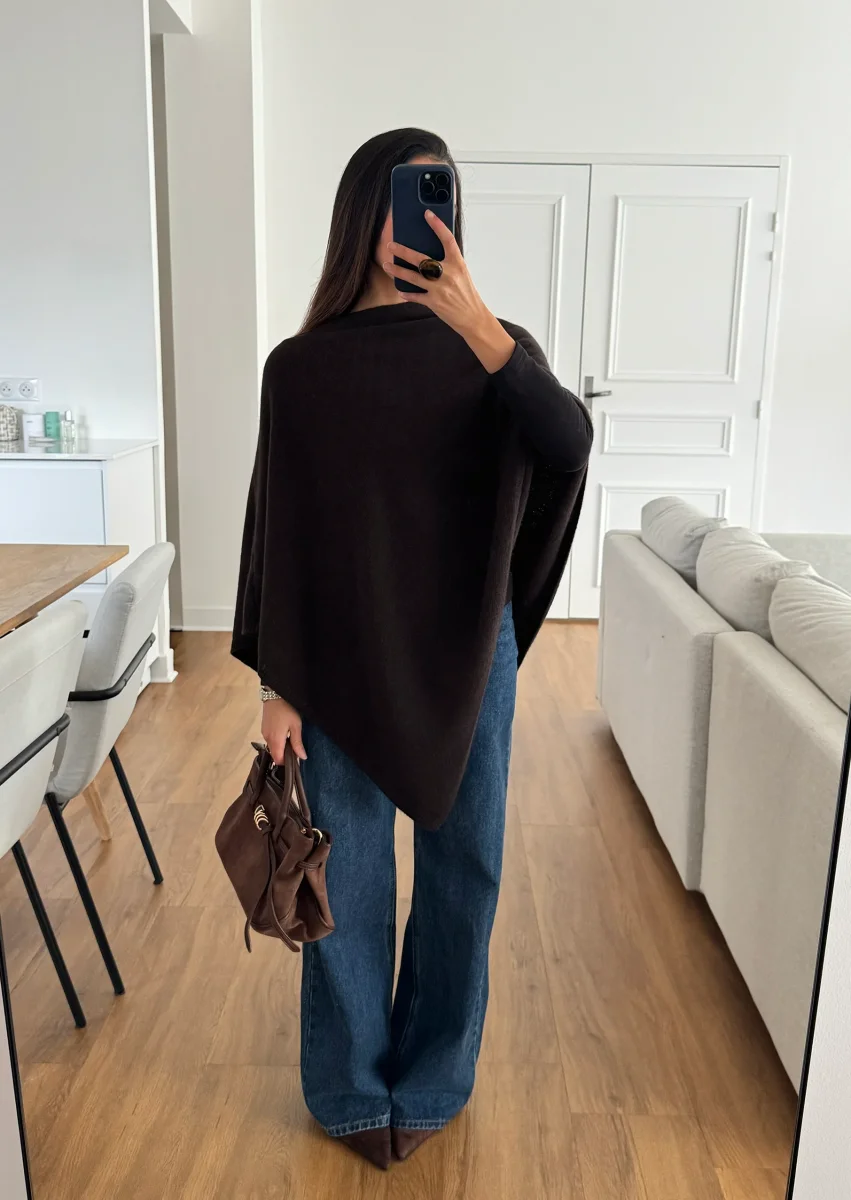 Cape en mélange de cachemire-laine