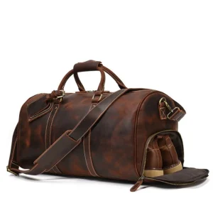 Sac de Voyage Cuir Marron Homme
