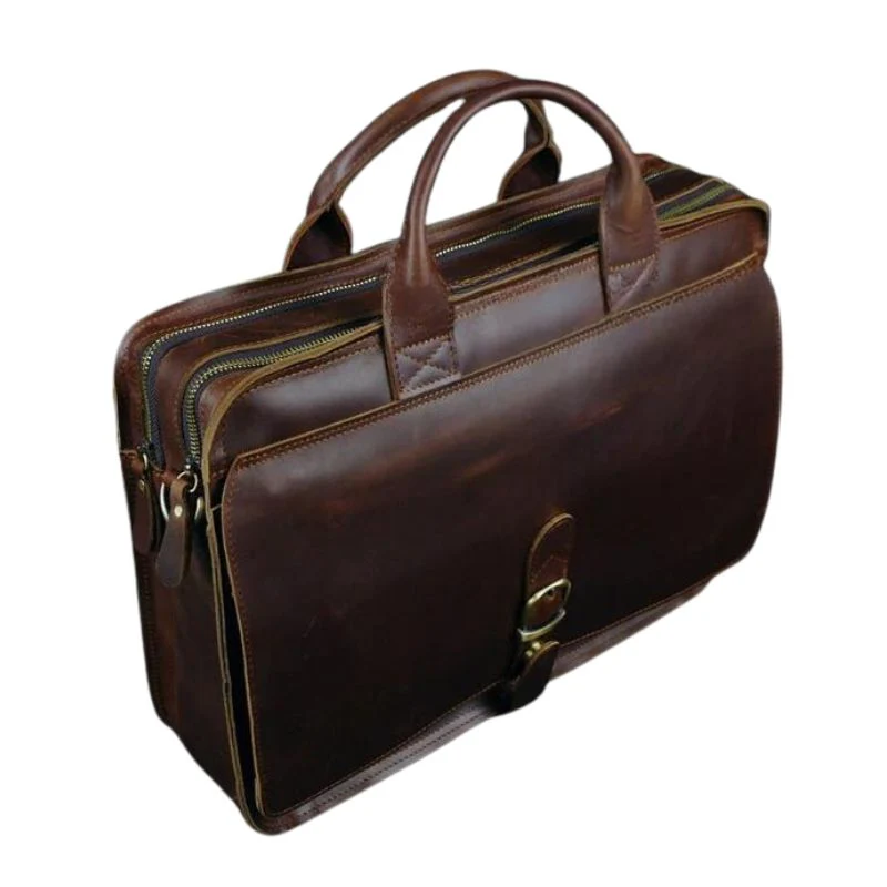 Sac Cuir Marron Homme Luxe – Image 3