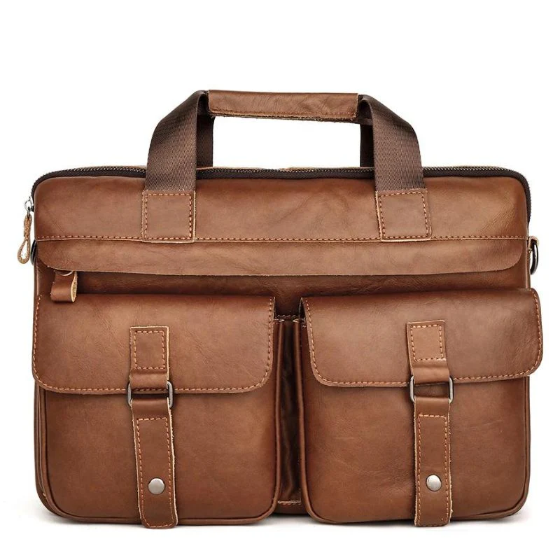 Sac Ordinateur Homme Cuir Marron – Image 2