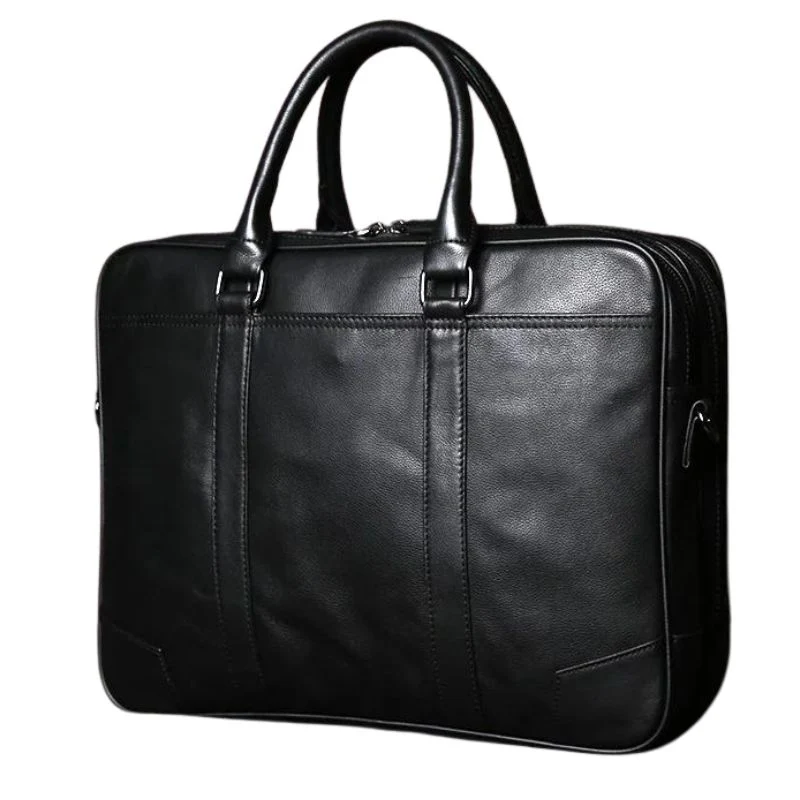 Sac Business Homme Cuir Noir – Image 3