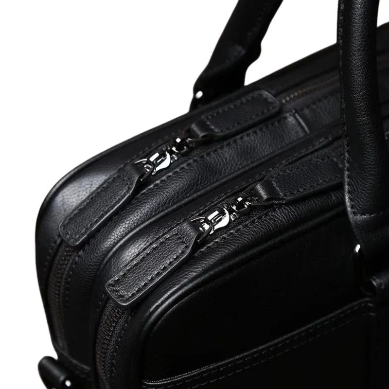 Sac Business Homme Cuir Noir – Image 4