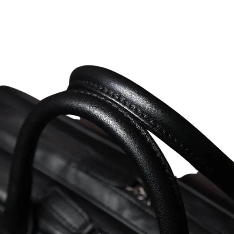 Sac Business Homme Cuir Noir – Image 5