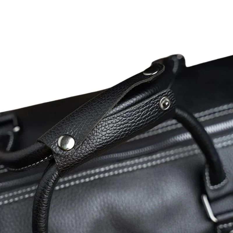 Grand Sac de Voyage en Cuir Noir – Image 5