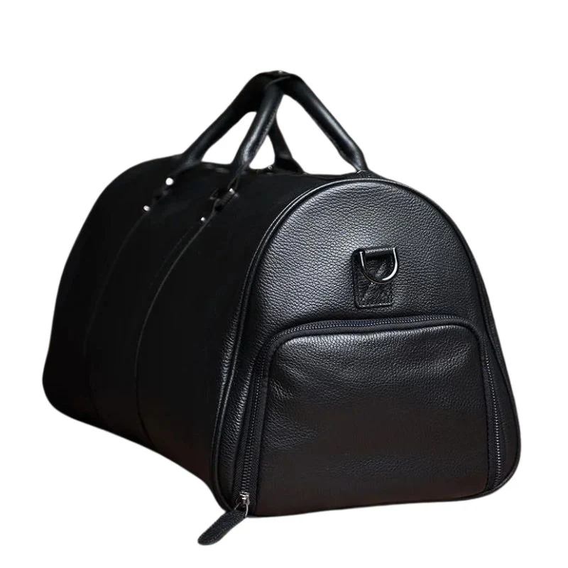 Grand Sac de Voyage en Cuir Noir – Image 4