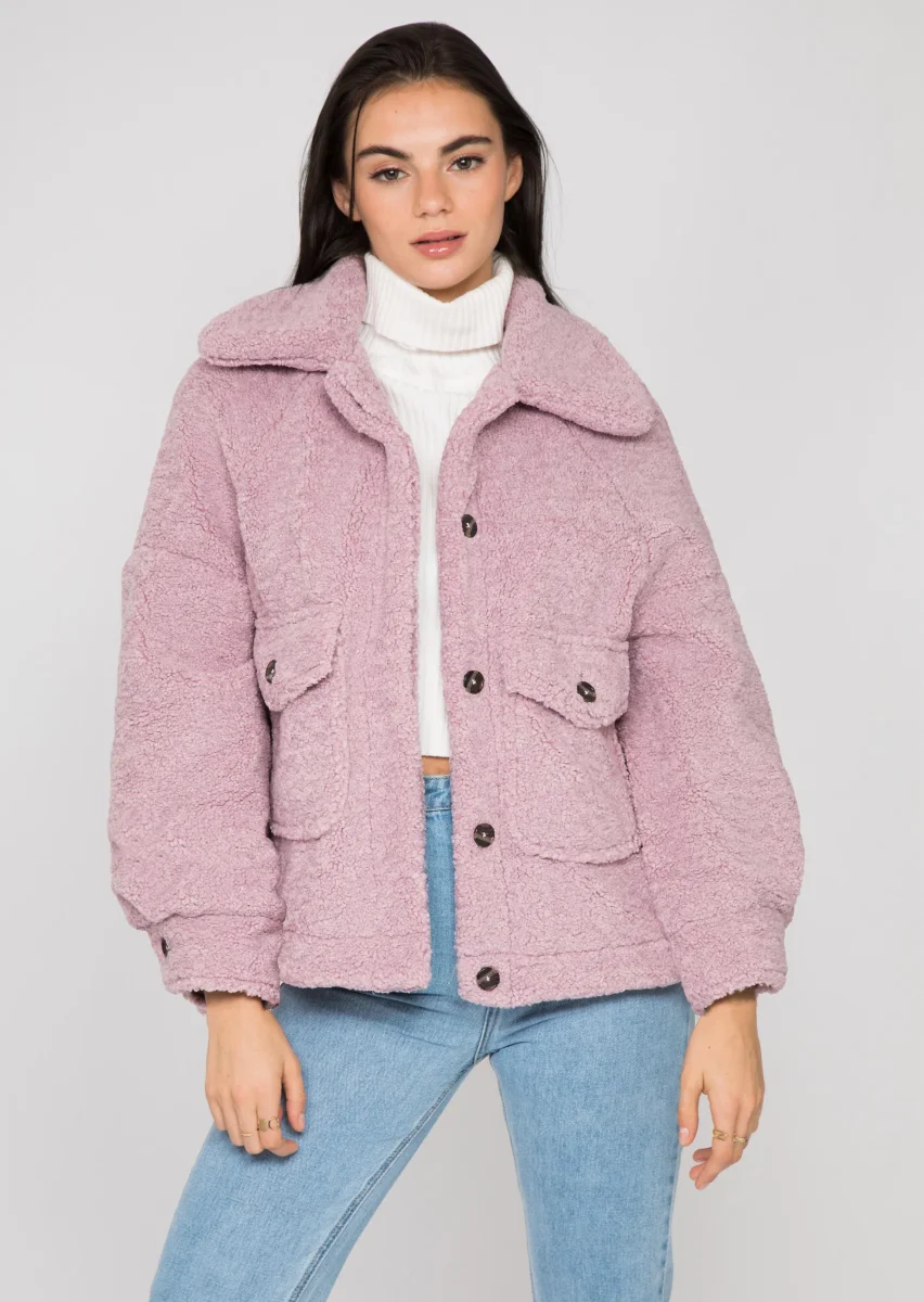 Veste oversize effet peau de mouton – Image 2