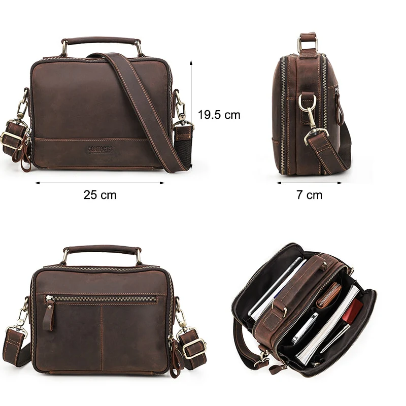 Sac Besace Cuir Femme Marron – Image 4