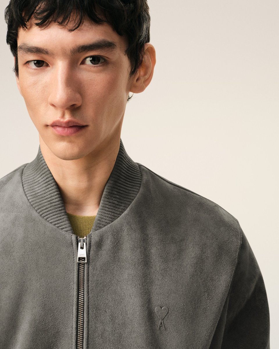 Veste Grise Zippée Ami De Coeur en Cuir De Chèvre – Image 5