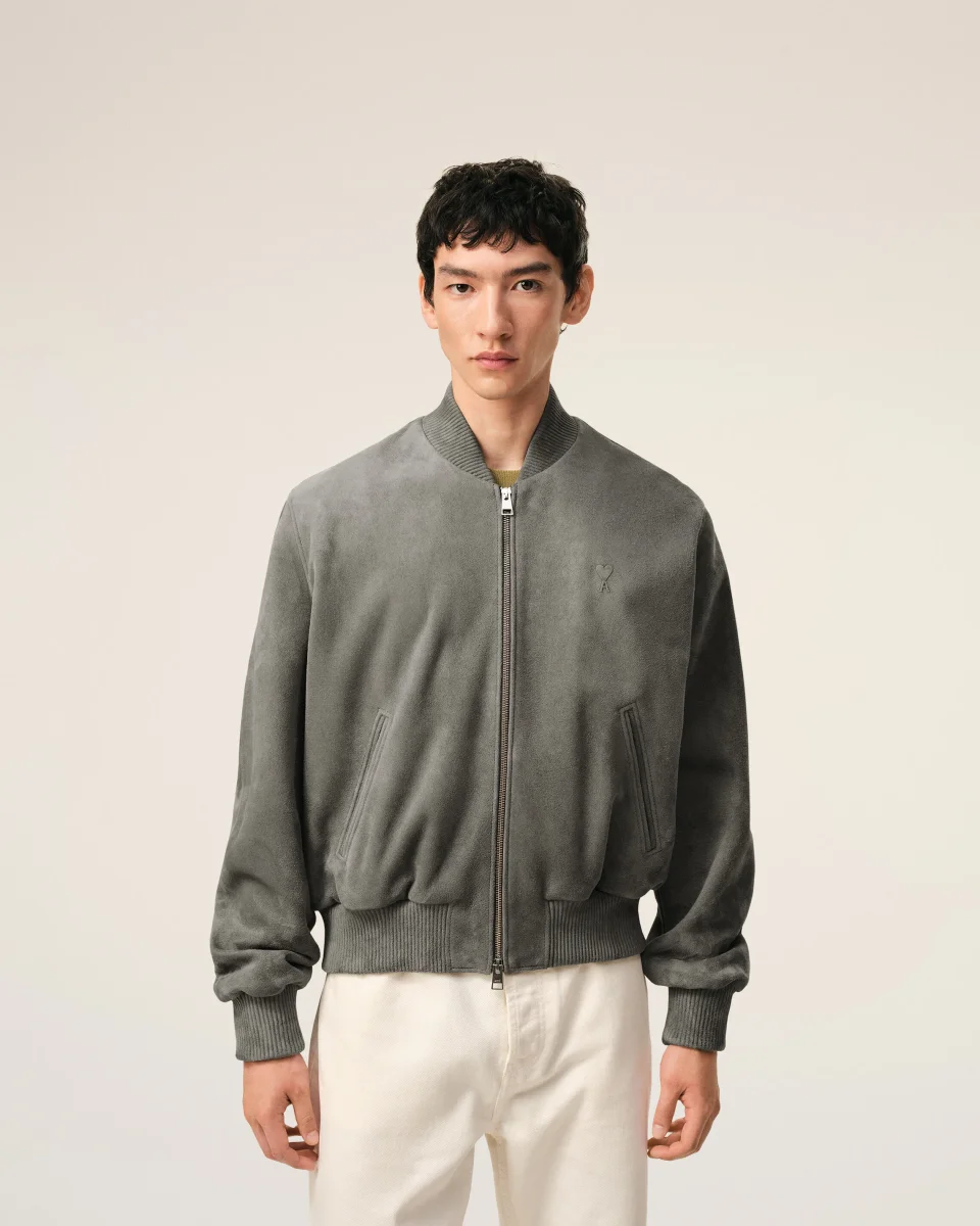 Veste Grise Zippée Ami De Coeur en Cuir De Chèvre – Image 4