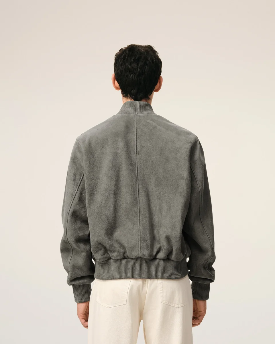 Veste Grise Zippée Ami De Coeur en Cuir De Chèvre – Image 6