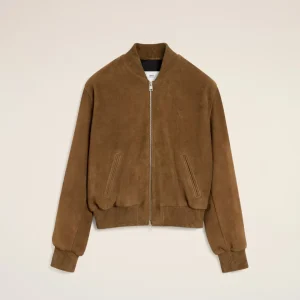 Veste Marron Zippée En Cuir