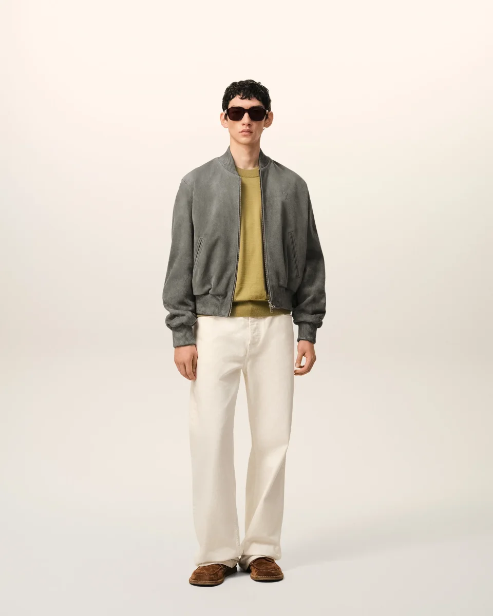 Veste Grise Zippée Ami De Coeur en Cuir De Chèvre – Image 3