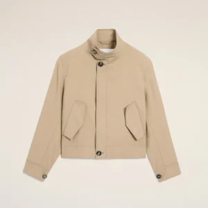 Veste Harrington Beige en Laine Vierge