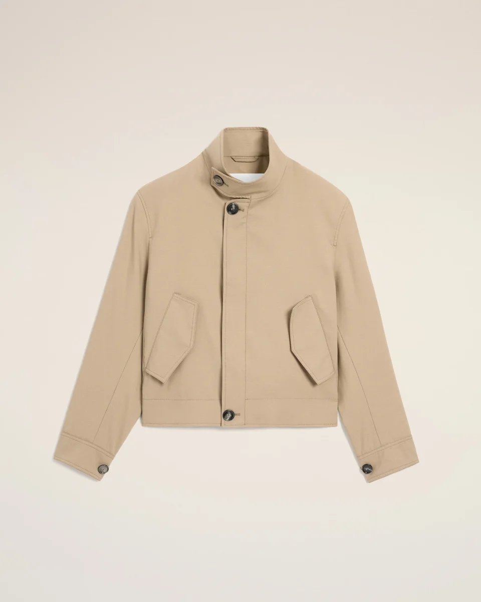 Veste Harrington Beige en Laine Vierge – Image 2