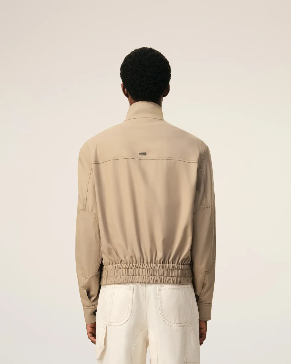 Veste Harrington Beige en Laine Vierge – Image 6