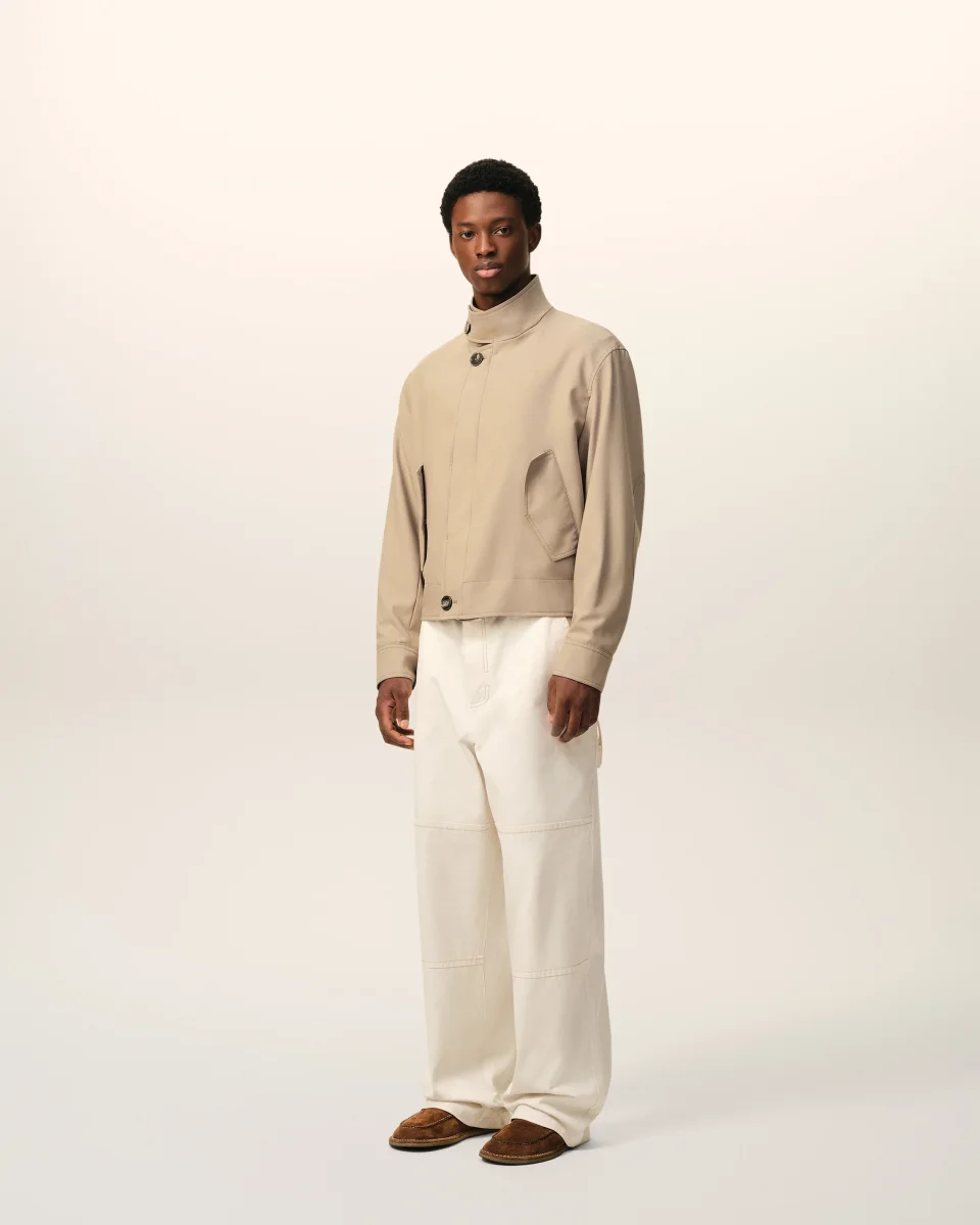 Veste Harrington Beige en Laine Vierge – Image 7