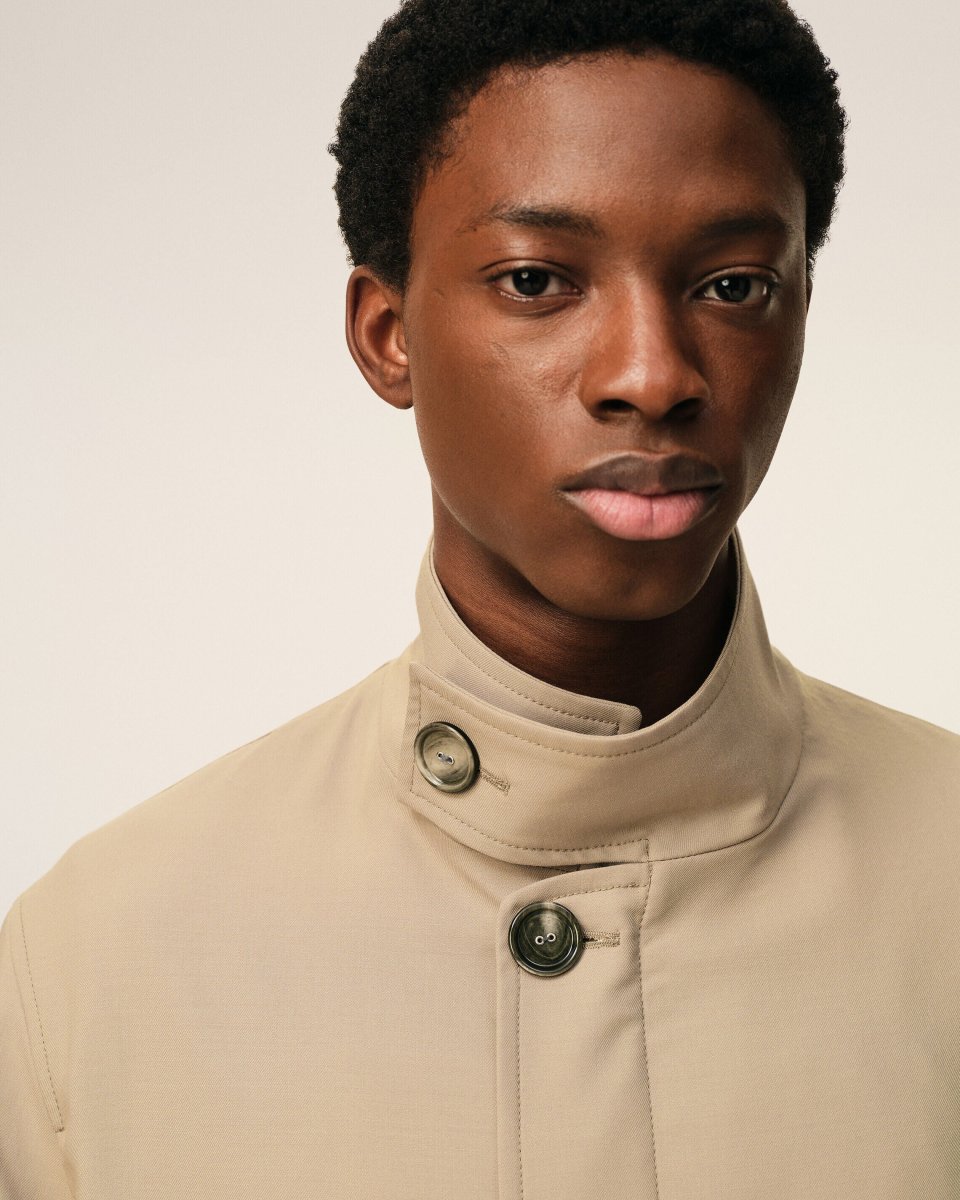 Veste Harrington Beige en Laine Vierge – Image 5