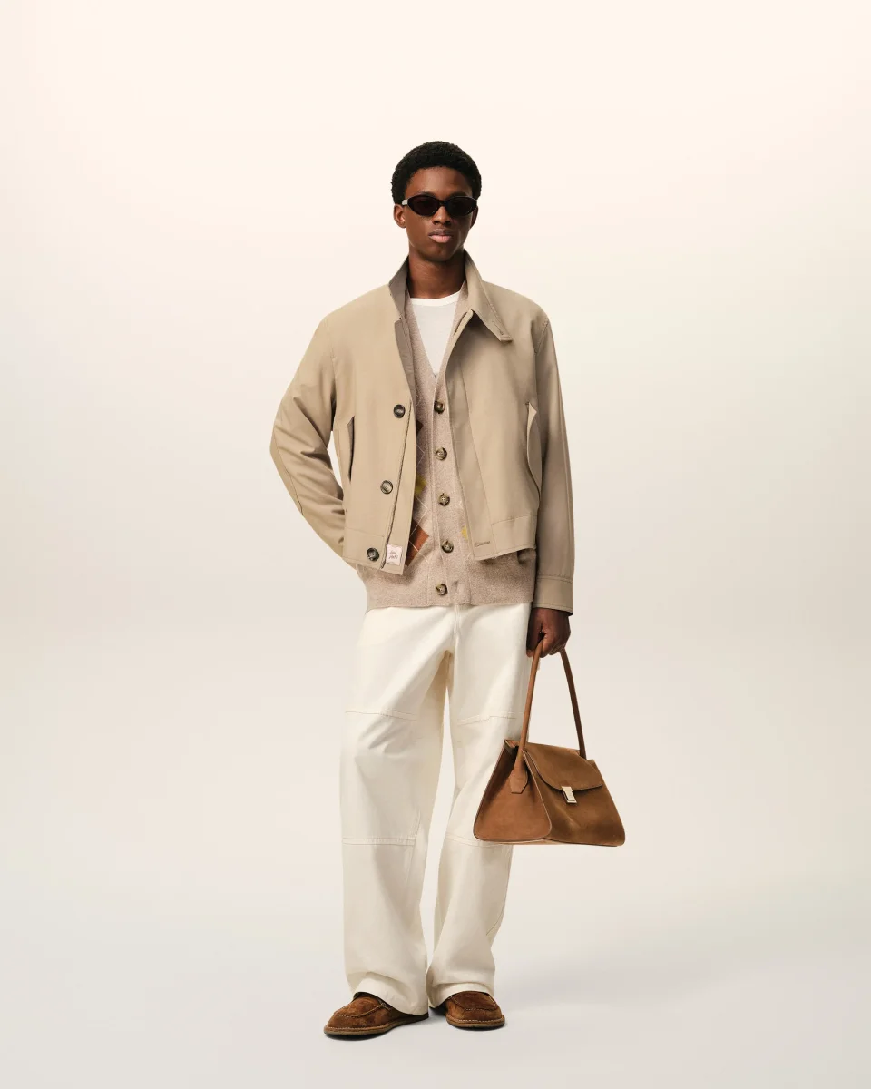 Veste Harrington Beige en Laine Vierge – Image 3