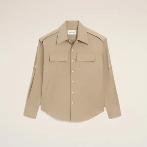 Chemise Saharienne Beige en Coton