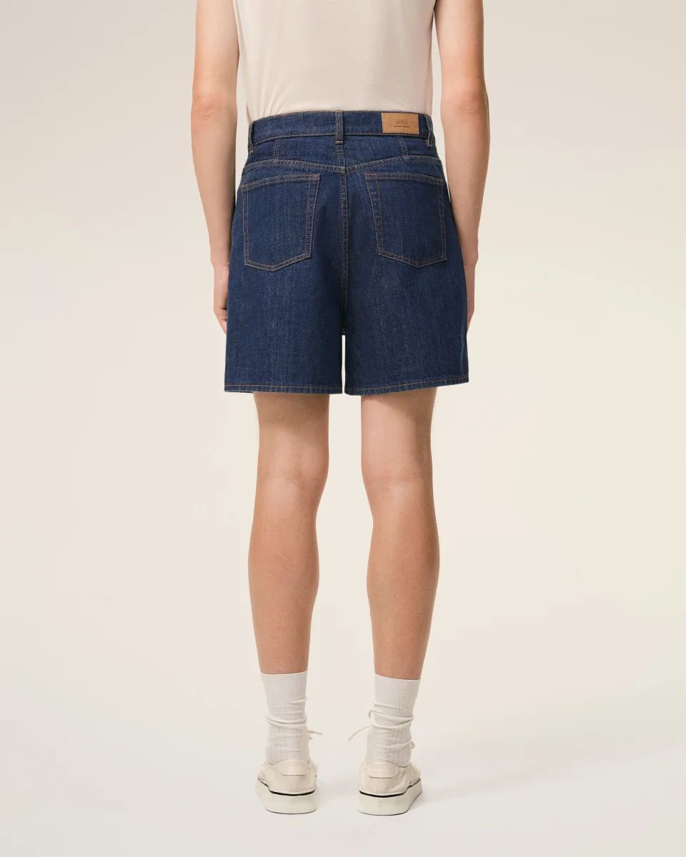 Short Avec Empiècement Héritage Ami Paris Bleu en Coton – Image 5