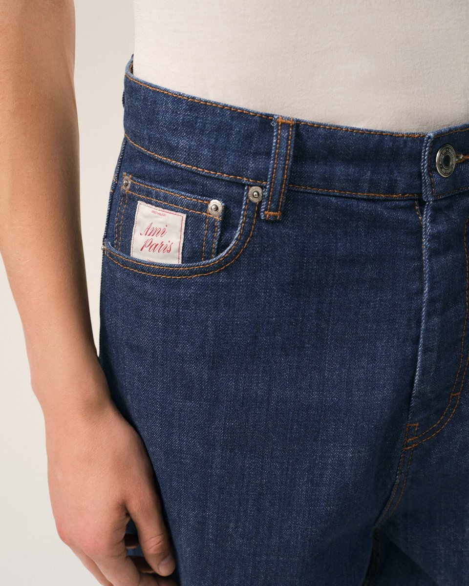 Short Avec Empiècement Héritage Ami Paris Bleu en Coton – Image 6