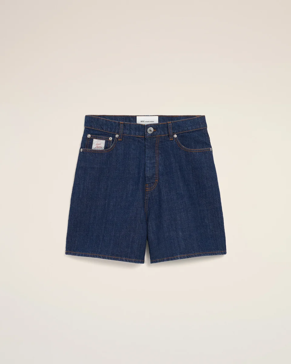 Short Avec Empiècement Héritage Ami Paris Bleu en Coton – Image 2