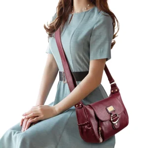 Sac Besace Femme Bordeau