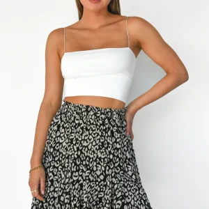 Jupe imprimée léopard à volants noir