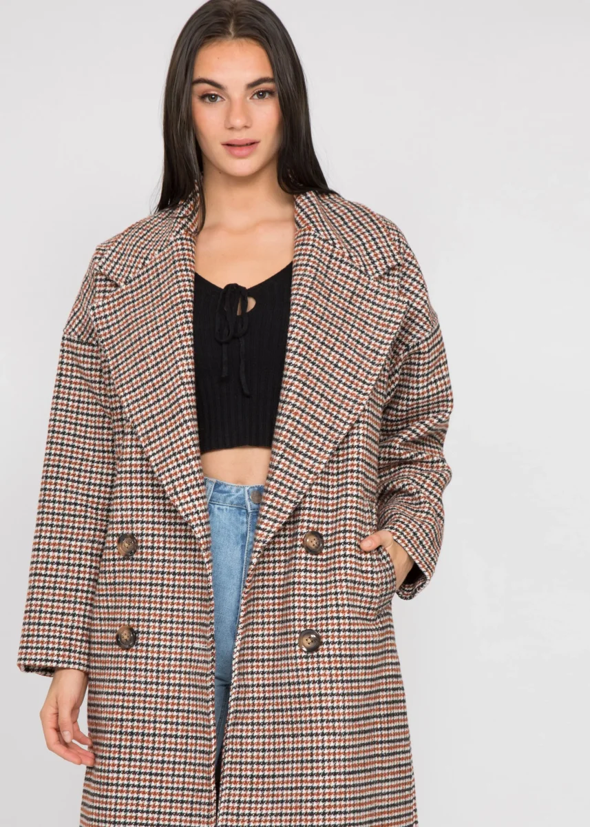 Manteau long oversize à carreaux – Image 4